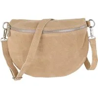 MIRROSI Bauchtasche Damen,Wildleder, Made in Italy,Umhängetasche, Brusttasche (Schultertasche für jeden Anlass (1 Tasche & 1 oder 2 Gurte), 26x20x8 cm, Reißverschlussfach auf der Rückseite), Crossbody Bag, gemusterten& verstellbaren Schulterriemen