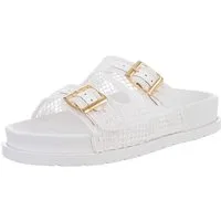 Ital-Design Elegante Damen-Sandalen mit verstellbaren Riemen Pantolette (89372687) Flach Pantoletten in Weiß