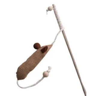 Minty&Marla Spielangel mit Katzenminze Katzenspielzeug beige/ braun/ grau