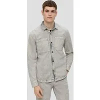 QS Langarmhemd Hemd Denim-Hemd mit Brusttaschen
