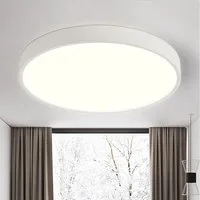 style home LED Deckenleuchte Flach Rund Deckenlampe 24W/36W/48W, Warmweiß 3000K, Schlafzimmer Lampe Küchenlampe 40x40x4 cm, Weiß