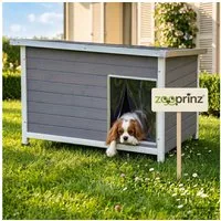 Zooprinz Hundehütte Jacky mit Lamellen Kunststofffüße Metallrahmen, Höhenverstellbar, Klappdach, für kleine Hunde