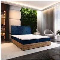 Masseno Boxbett VELLANO 160x200 cm mit Bonell Matratze und Topper, Doppelbett, Polsterbett mit Kopfteil, Boxspringbett