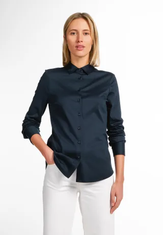 ETERNA - Jersey Shirt Bluse Jersey Langarm navy - Gr. - 38/Langarm