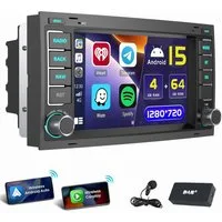 ESSGOO Für VW T5 Multivan Transporter Touareg Autoradio Android 15 Autoradio (RDS, Digitalradio (DAB), FM)