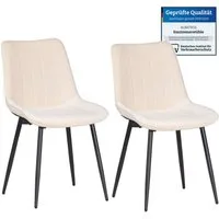 Albatros International Esszimmerstuhl Esszimmer Stühle 2 er Set BOSA, Stuhl Stühle Esszimmerstühle, Küche (2er Set, Beige, Stoff Bezug), Küchenstuhl Küchenstühle Essstühle für den Esstisch Ess Stühle