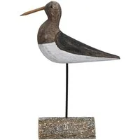 Posiwio Dekoobjekt Holzvogel BROWNY shabby braun weiß H24cm Dekovogel aus Holz im Antiklo