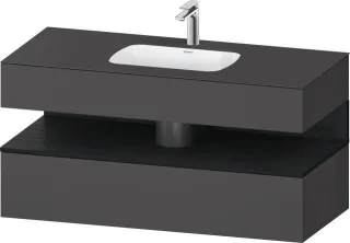 Duravit Qatego Einbauwaschtisch mit Konsolenwaschtischunterbau Graphit Matt 1200x550x600 mm - QA4787 QA4787016490010