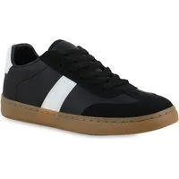 VAN HILL 21729238 TH 2BB3240101 2111 Damen Sneaker Black White PU Combi 38 Sneaker Damen Sneaker Low Schürer Bequeme Basic Freizeit Schnür-