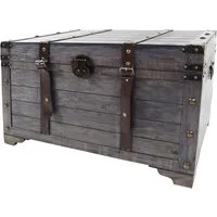 Kobolo Truhe Kiste KUBA aus Holz grau 80x45x50 cm