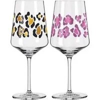 Dekomiro Gläser-Set RITZENHOFF 2er Set Cocktailgläser Leo Muster mit Glastuch, 2-tlg., Glas