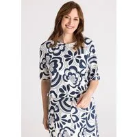 FRANK WALDER T-Shirt mit Retro-Blumenprint