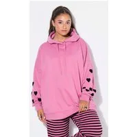 Studio Untold Sweatshirt Hoodie oversized Sweat Kapuze Ärmel-Hearts