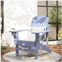 Outsunny Gartenstuhl Adirondack-Gartenstuhl mit Becherhalter (Terrassenstuhl, 1 St), Balkonstuhl mit breiten Armlehnen