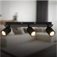 Briloner Leuchten LED Deckenspot Deckenleuchte Wandleuchte schwenkbar GU10 Deckenlampe Wohnzimmer Flur, 3-flammig, ohne Leuchtmittel, Abhängig vom Leuchtmittel, Schwarz, Beige, Coffee-Warmgrey, Wohnzimmer, Flur, Büro