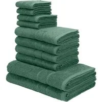 OTTO home Handtuch Set Inga, Duschtücher, Handtücher, Gästetücher, Seiftücher, Walkfrottier (10-St), Handtücher mit feiner Bordüre, 100% Baumwolle, einfarbig, weich