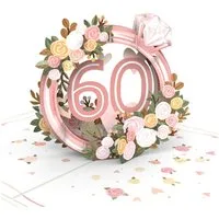 papercrush Glückwunschkarte Diamanthochzeit Pop-Up Karte, Diamantene Hochzeit, 60 Jahre Jubiläum, Handgemacht