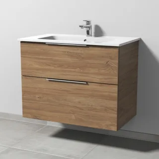 Sanipa 3way Waschtischunterbau zu Duravit ME by Starck Waschtisch mit 2 Auszügen, Eiche-Kansas UM72559