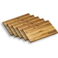 Kesper Frühstücksbrett Brotzeitbrett 32 x 21 cm Akazie 5er Set für Frühstück und Brotzeit, Extra groß, mit Einbrand, vielseitig einsetzbar