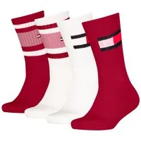 Tommy Hilfiger Socken TH KIDS SOCK 4P FLAG & SPORT STRIPE ECOM (4 Paar) mit verstärkten Fersenbereichen