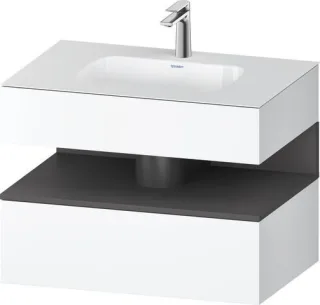 Duravit Qatego Einbauwaschtisch mit Konsolenwaschtischunterbau Graphit & Weiß Matt 800x550x600 mm -  QA4785049180010