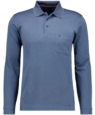 RAGMAN - Poloshirt langarm Marine - Gr. - XXL