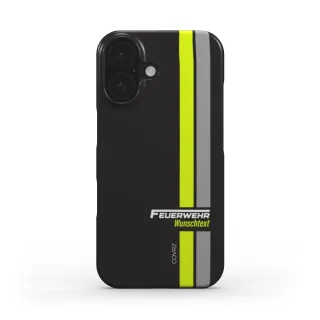 Handyhülle COVRZ | Feuerwehr Strips | Slim Case | Schwarz | Personalisierbar | iPhone 16 15 14 13 Plus Pro Max, Samsung Galaxy S25 S24 S23 uvm. iPhone 16 Ohne