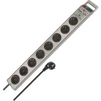 Brennenstuhl SuperSolid Steckdosenleiste, Überspannungsschutz, 2,5m Kabel, Schalter Steckdosenleiste (Kabellänge 2.5 m)