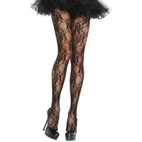 Leg Avenue Feinstrumpfhose Spitzen Strumpfhose - für Halloween Kostüm Damen Sinnlich verführerisches Accessoire, das Stil und Eleganz vereint