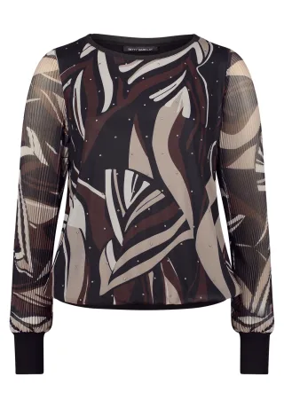 Betty Barclay - Langarm-Shirt Taupe/Black - Gr. - 38