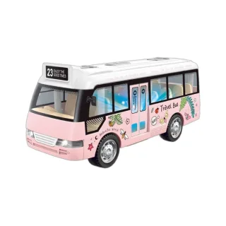 Children's Inertia Toy Car Route 23 City Bus School Bus Model with Sound Light Music Openable Doors Friction Powered Pla