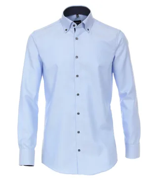 VENTI - Dobby Hemd uni blau - Gr. - 42