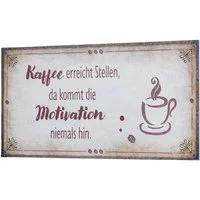 Levandeo® Wandbild, Wandbild 40x20cm Kaffee Motivation Spruch Wandschild Küche Wanddeko