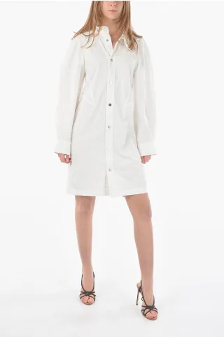 COMPACT Hemdkleid mit Druckknöpfen in Weiß