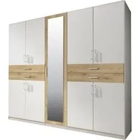 Wimex Kleiderschrank Taiga Kleiderschrank mit Spiegel mit Schubladen auf bequemer Höhe, Garderobe Schlafzimmerschrank