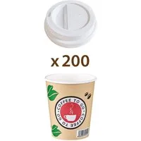 Goldhofer Coffee-to-go-Becher Kaffeebecher Set (100-2000 Stück) hitzebeständige Pappbecher, 200-tlg., Mit Deckel, Optional mit Deckel