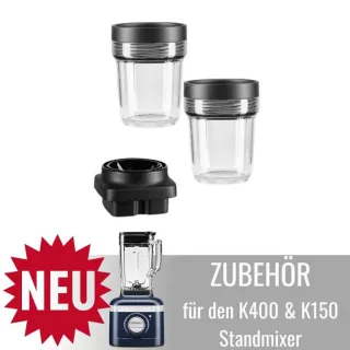 Zubehör für KitchenAid Artisan K400 & K150 Standmixer: 2 x 200ml...
