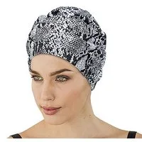 Fashy Duschhaube Duschhaube Schwarz Weiß Damen Showercap Fashy 3633-22