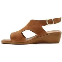 Derimod Low Keilsandalen aus Veloursleder Sandale Wildleder, Lederfutter, Thermosohle, Knöchelriemen
