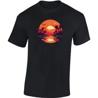 Baddery Print-Shirt „Tropical Breeze“ - Geschenk für Urlauber & Weltenbummler, hochwertiger Transferdruck, auch Übergrößen, aus Baumwolle