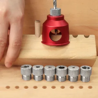 JIGHOLE 3-10mm Doweling Jig Drill Guide 90 Degree Straight Hole Positioner with 8 Steel Bushings Accurate Woodworking To