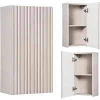 Lomadox Hängeschrank NEWPORT-56-CASHMERE Wandschrank Badschrank, kaschmir, gerillte Front, ca. 30/57/19cm