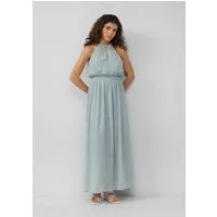 QS Maxikleid Kleid Langes Chiffonkleid mit Smok-Detail