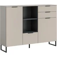 Home affaire Highboard ADIO, Breite 150cm, 2 Türen, 1 Klappe, 2 Schubkästen, mit Metall-Kufen (1 St), Sideboard, Kommode, Lowboard, Schrank, Wohnzimmerschrank, Anrichte
