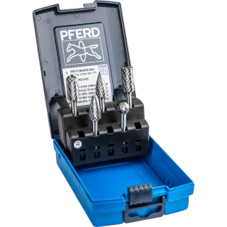 PFERD TOOLS Hartmetall Hochleistungsfrässtift Set ALLROUND 5-tlg. universal grob - 21901412