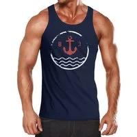 Neverless Tanktop Herren Tank-Top Anker Vintage Wasser Muskelshirt Muscle Shirt mit Print