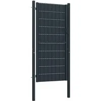 vidaXL Gartentor, Zauntor PVC und Stahl 100x164 cm Anthrazit