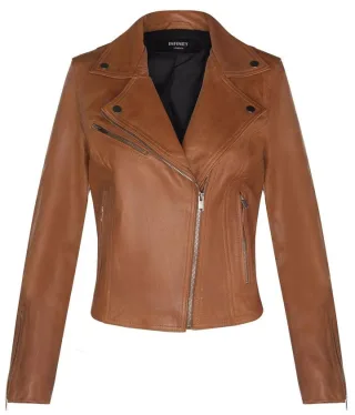 Klassische Damen-Brando-Bikerjacke aus Leder in Loughton