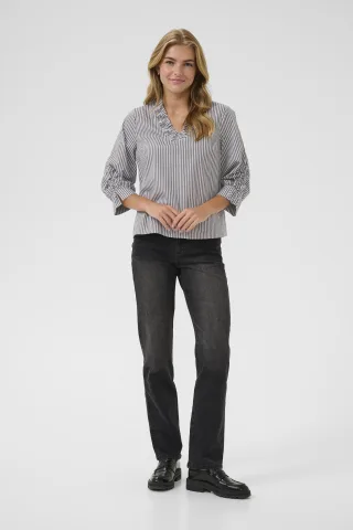 Langarm-Hemd KAmarianne Regular fit grey white