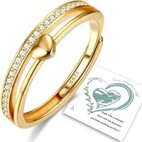 LuxusKollektion Silberring Adramata Ring Silber 925 Damen Verstellbar Herz Daumen Eheringe